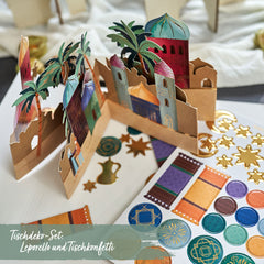 Ramadan Tischgirlande & Konfetti – bunte Häuser