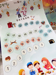 Ramadan Eid Countdown – DIN A3 Poster/ Oruc Cizelgesi