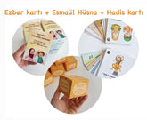 ( Ezber Kartı + Esmaül Hüsna + Hadis Kartı ) Paketi