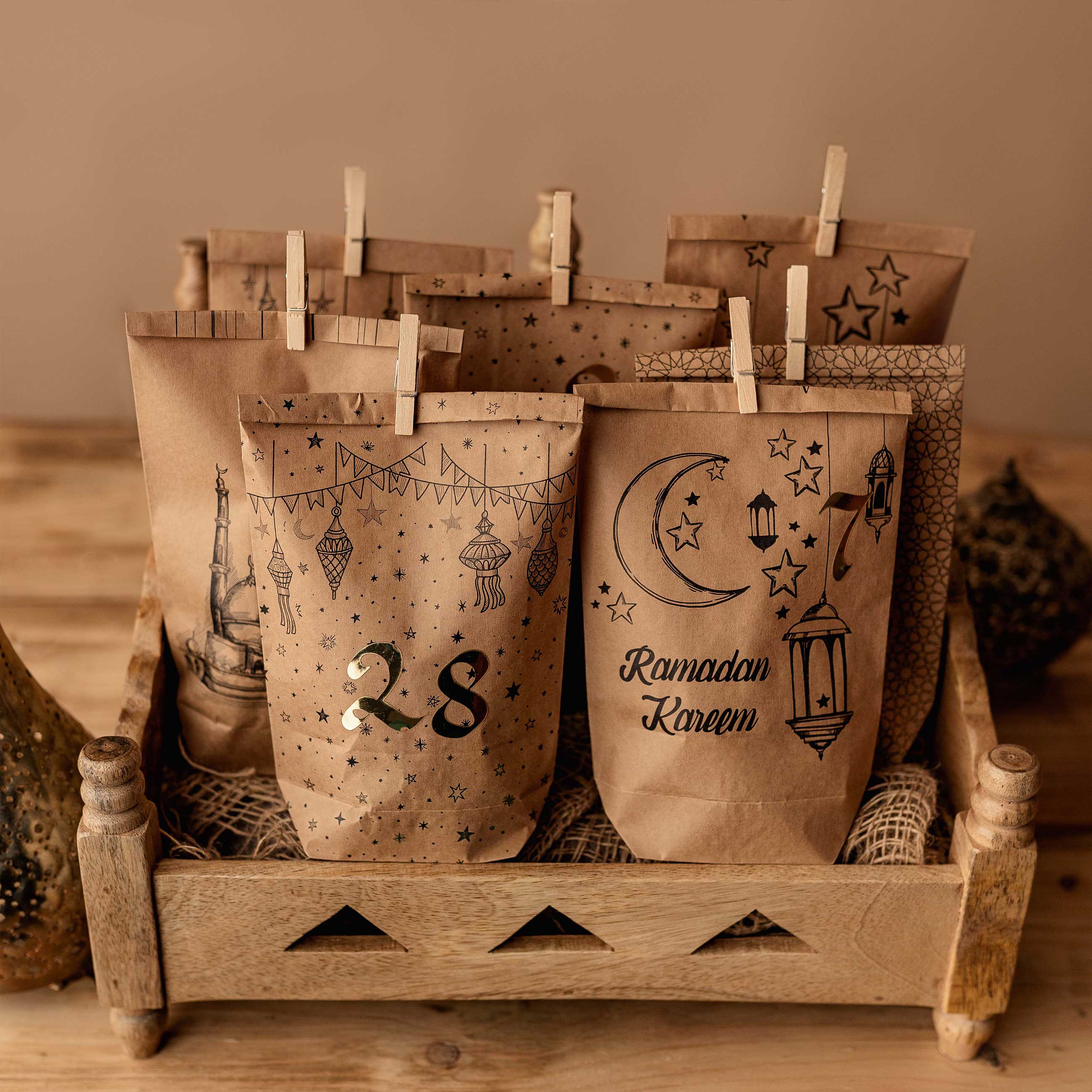 30 bedruckte Tüten zu Ramadan